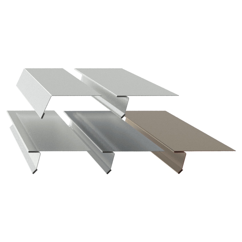 Fodblik vist i 2 forskellige modeller og i 3 forskellige materialer, som er zink, alu og kobber